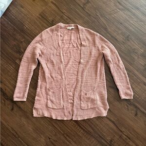Madewell Pink Open-Front Cardigan Sweater